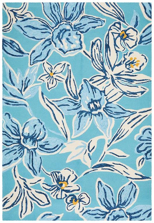 Copacabana 596 Blue Floral RugCOP - 596 - BLU - 225X155Rugtastic