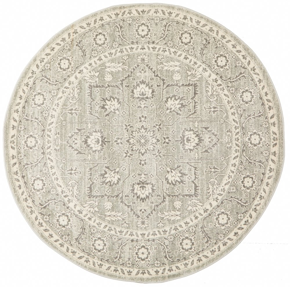 Evoke 261 Silver Grey Round Modern RugEVO - 261 - SIL - 150X150Rugtastic