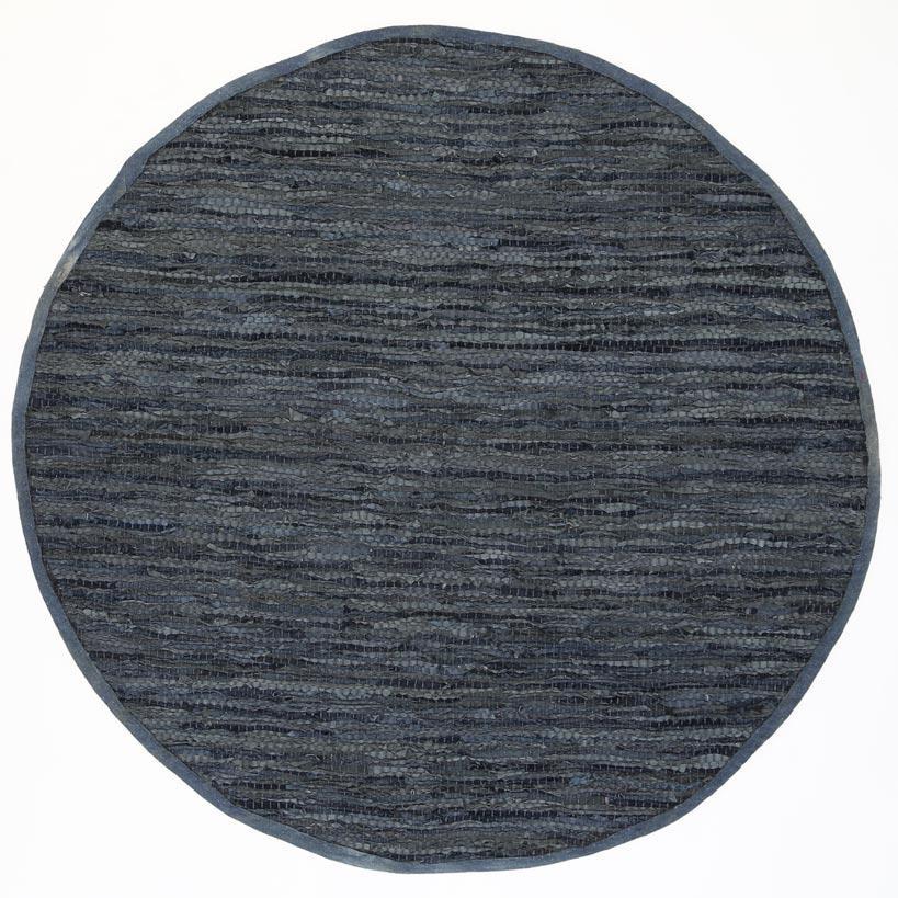 Gaya Modern Grey Leather Rug RoundGYPS160GREYRugtastic