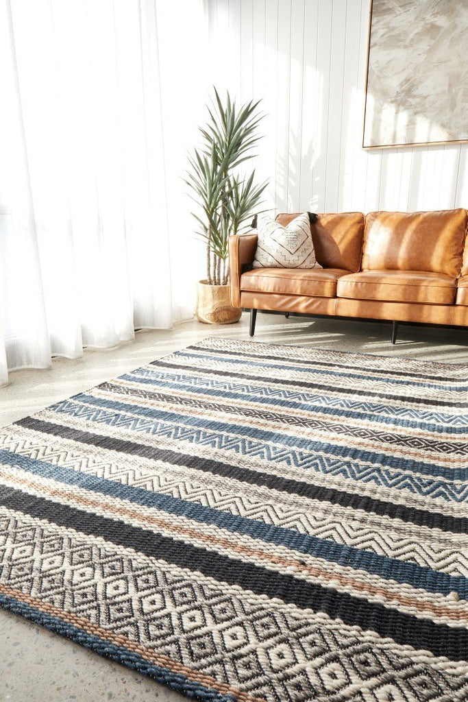 Miller 732 Denim Beige Wool Flatweave RugMIL - 732 - DEN - 225X155Rugtastic