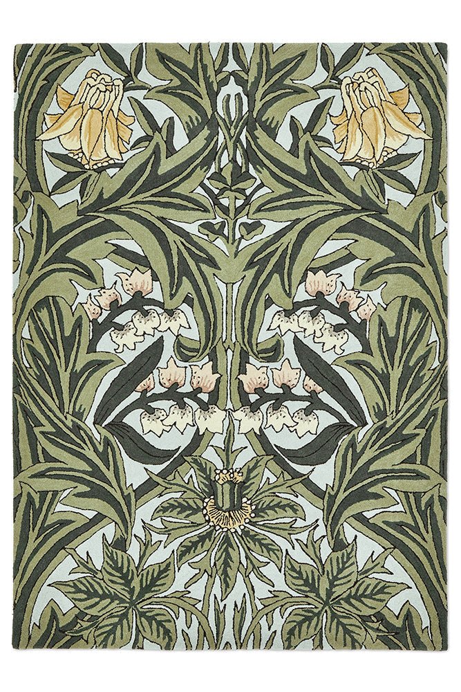 Morris & Co Bluebell Leafy Arbour Green 127607 RugBC - MOR - 127607 - 200X140Rugtastic