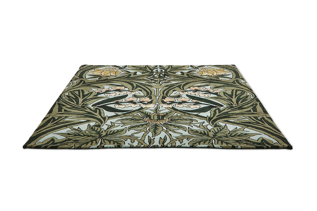 Morris & Co Bluebell Leafy Arbour Green 127607 RugBC - MOR - 127607 - 200X140Rugtastic