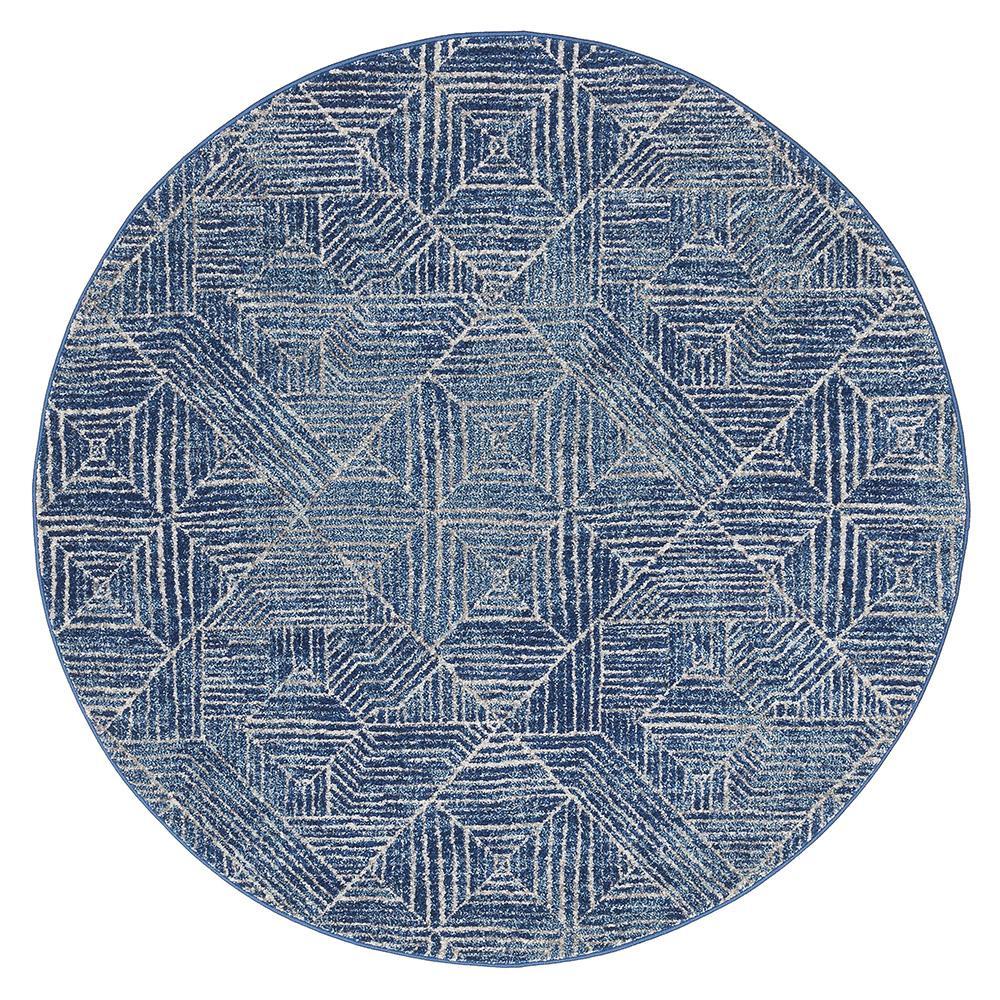 Oasis Contemporary Navy Round RugOAS - 457 - NAVY - 150X150Rugtastic