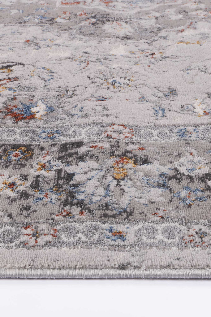 Paulina Grey Multi Floral Traditional RugPORT12007Rugtastic