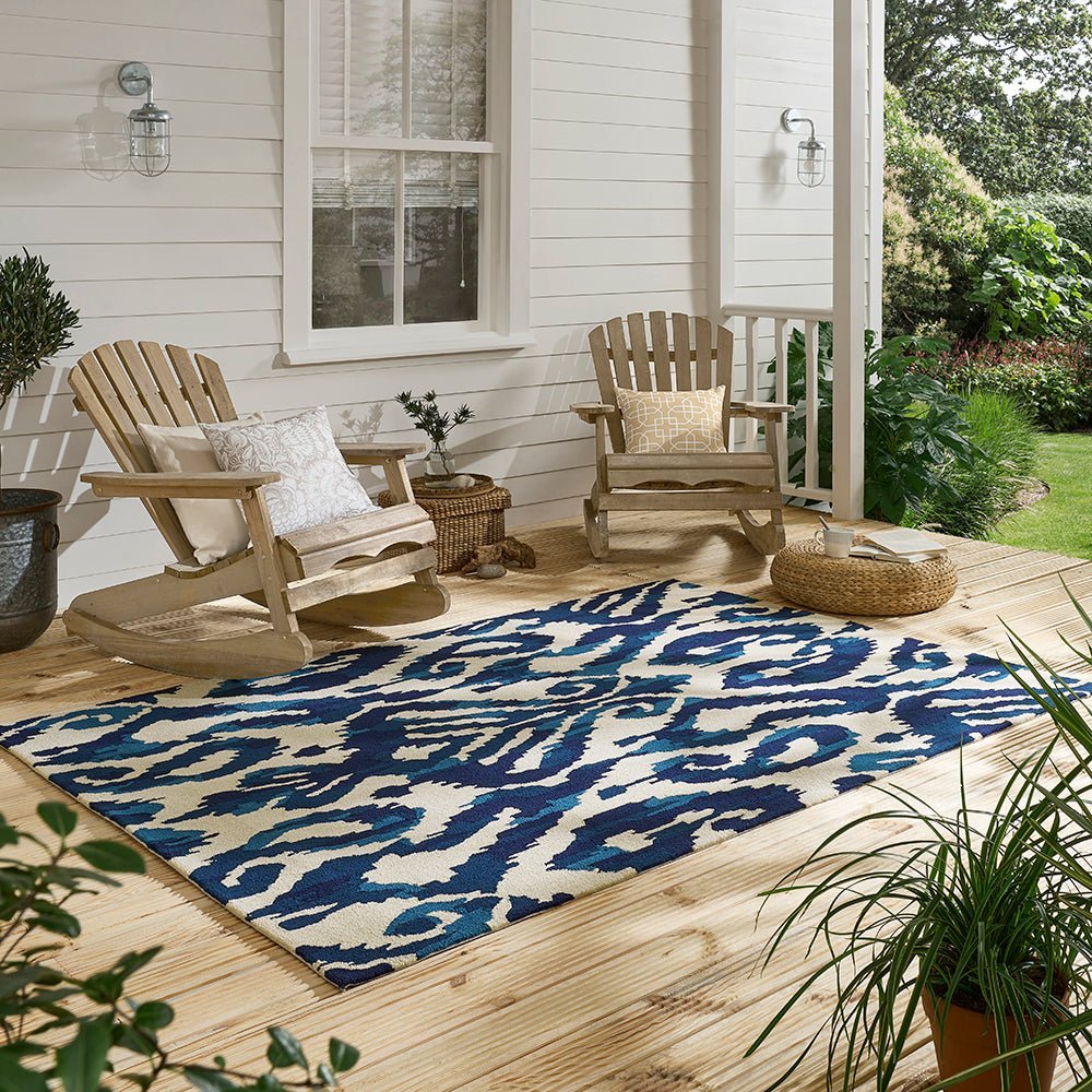 Sanderson Kasuri Indigo Indoor Outdoor 446208BC - SAN - 446208 - 200X140Rugtastic