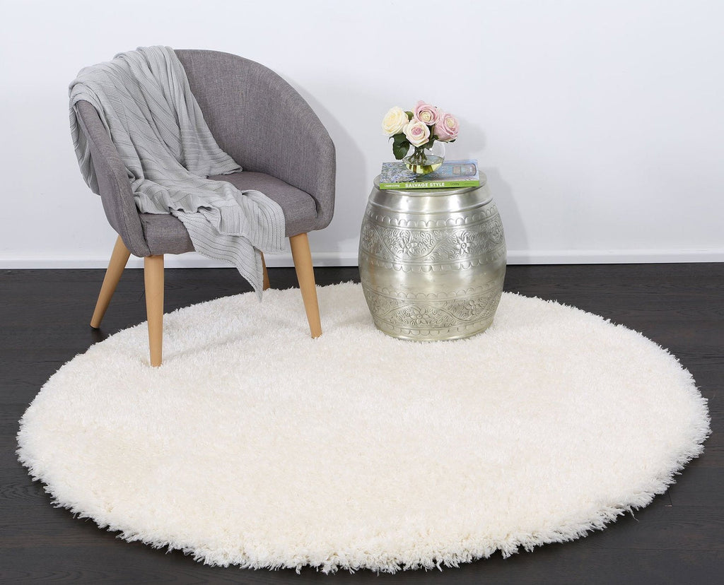 Flokati Shag Rug White Round/RectangleFLOK12080062WHITRugtastic