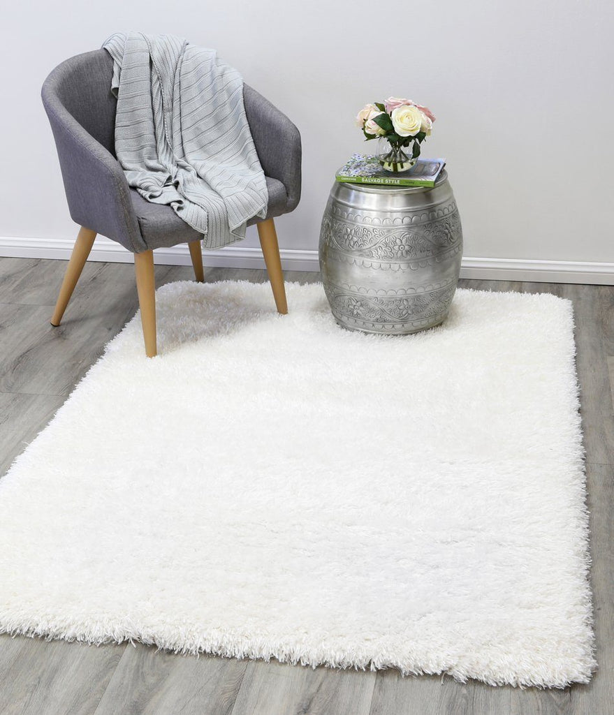 Flokati Shag Rug White Round/RectangleFLOK12080062WHITRugtastic